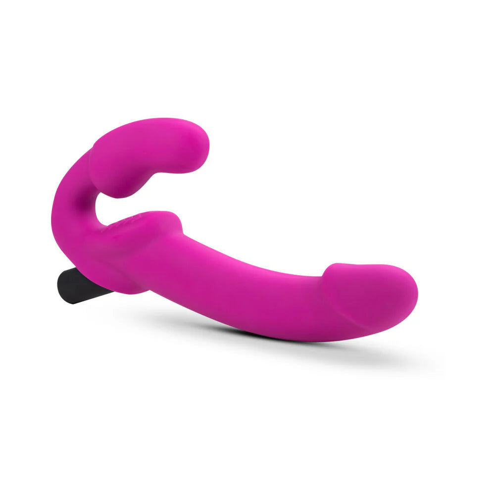 Blush Temptasia Estella 9.5 in. Silicone Strapless Strap-On Dildo with Bullet Vibrator Pink