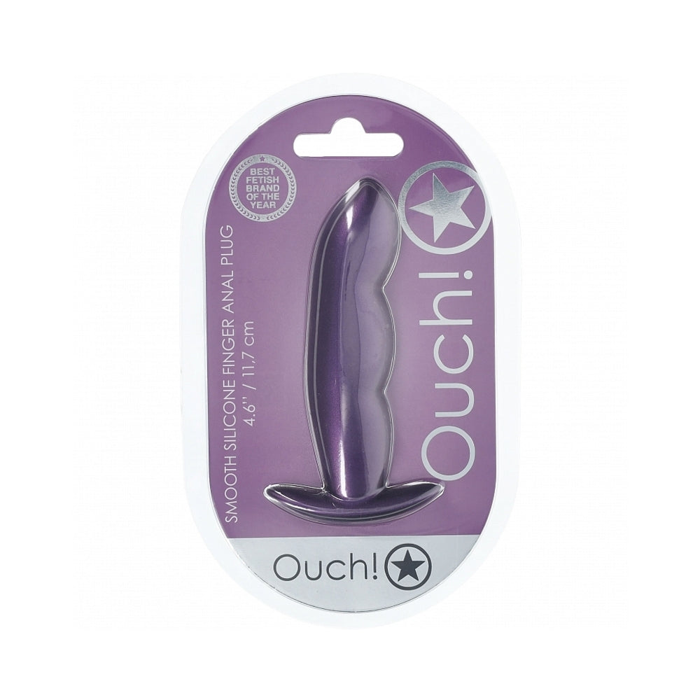 Ouch! Smooth Silicone Finger Anal Plug 4.6 in. Metallic Purple Kiss & Ride ATL Ouch! Smooth Silicone Finger Anal Plug 4.6 in. Metallic Purple Kiss & Ride ATL