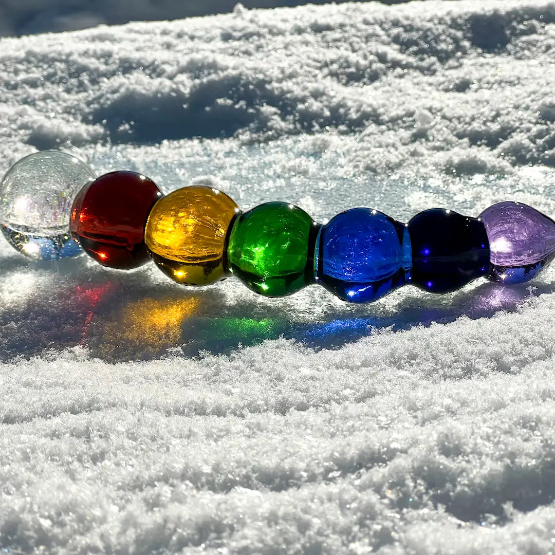 Crystal Delights Rainbow Bubble Dildo