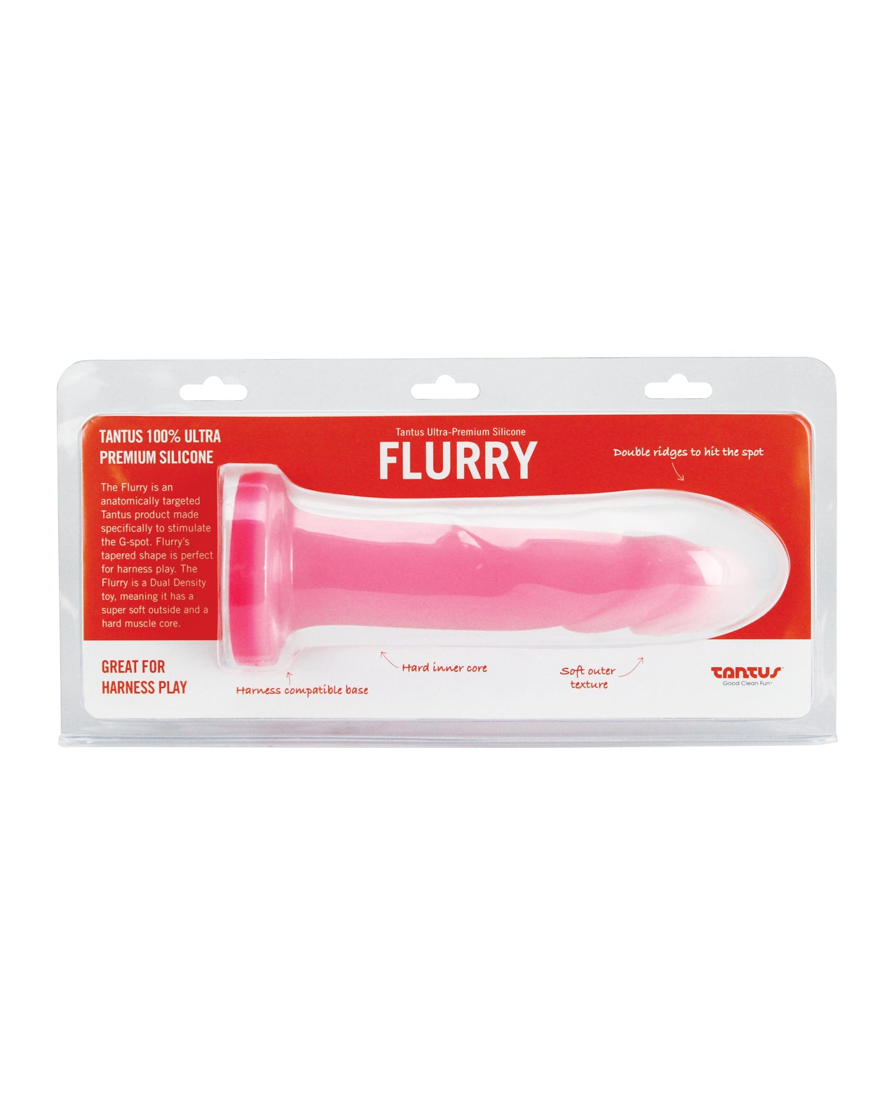 Tantus Flurry O2 Dual Density G-Spot Dildo Rose Quartz