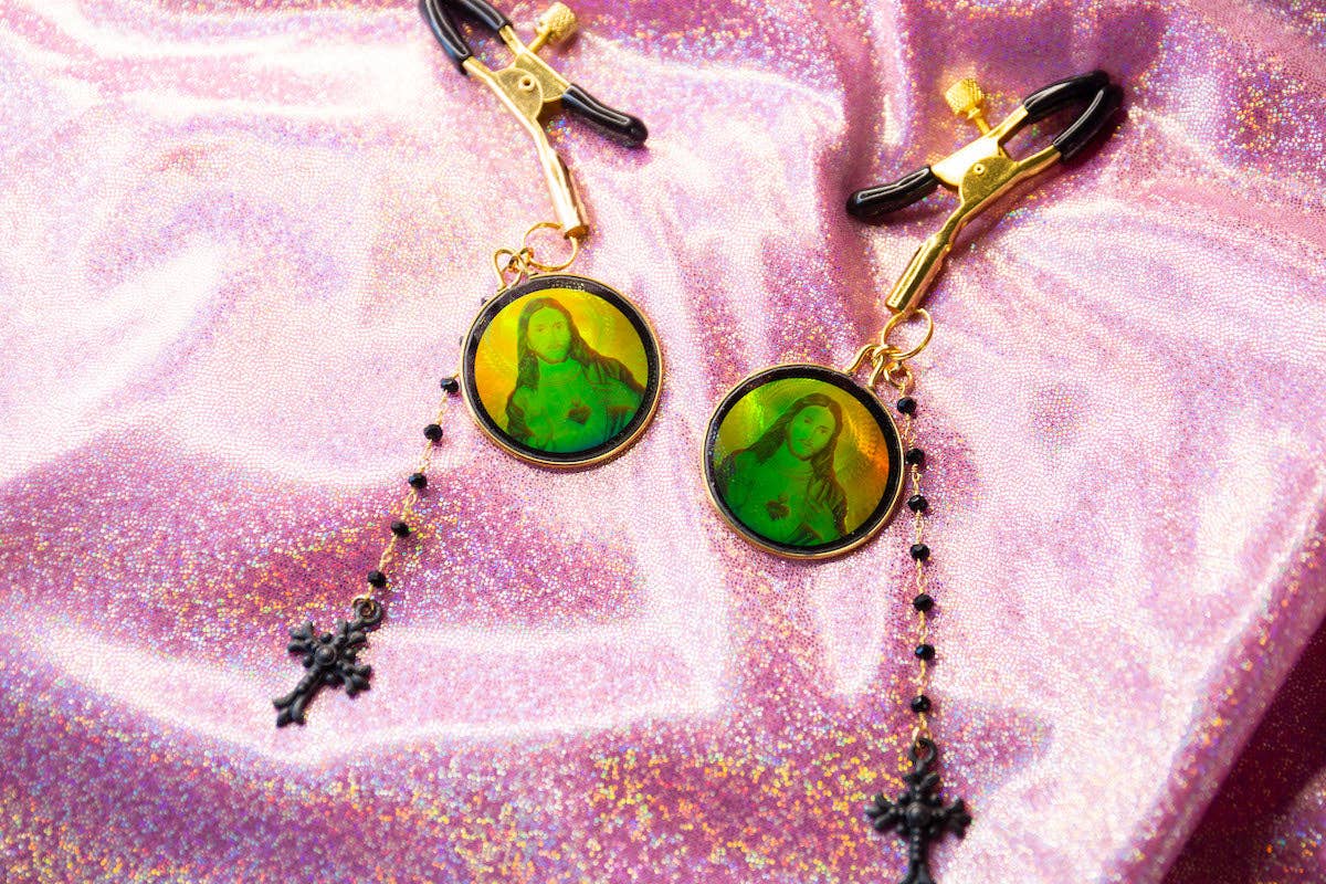 Kynx by Brynx Holographic Holy Nipple Clamps
