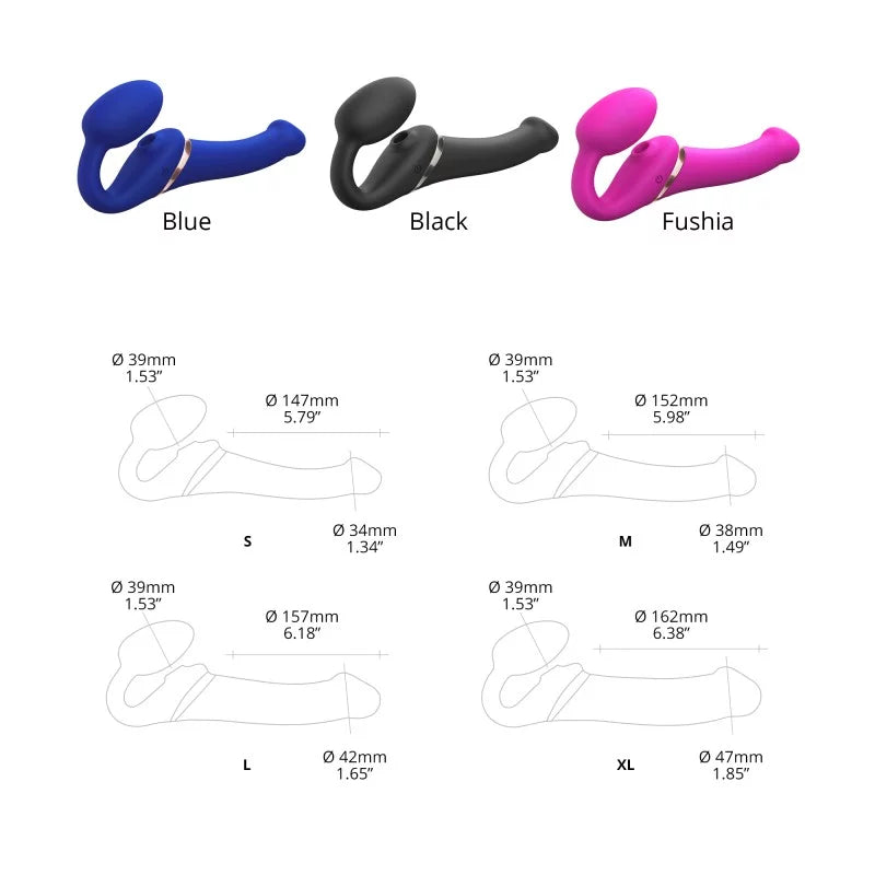 Strap-On-Me Rechargeable Remote-Controlled Multi Orgasm Bendable Strap-On Fuchsia