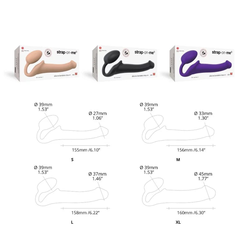 Strap-On-Me Semi-Realistic Bendable Silicone Strap-On Black