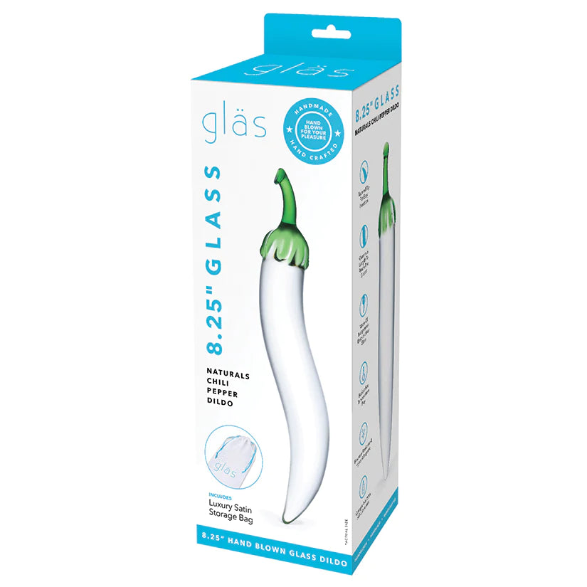 Glas 8.25 in. Glass Naturals Chili Pepper Dildo