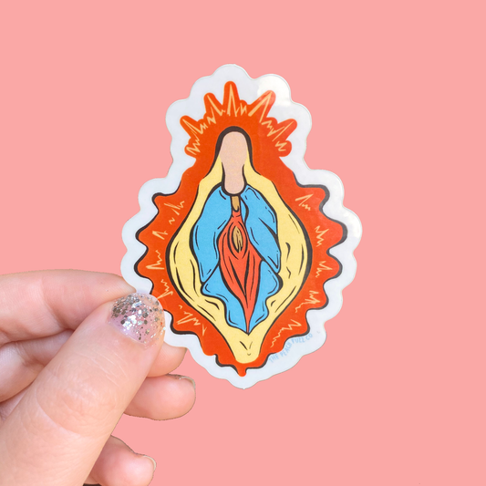 The Peach Fuzz Vulva Mary Sticker (In Store Only)