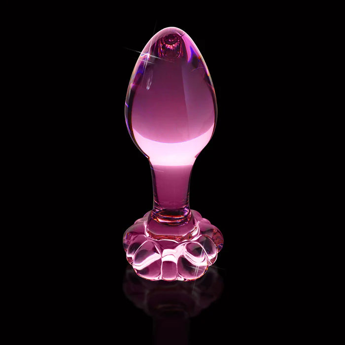 Pipedream Icicles No. 48 Glass 3.5 in. Anal Plug With Flower Base Pink Kiss & Ride ATL Pipedream Icicles No. 48 Glass 3.5 in. Anal Plug With Flower Base Pink Kiss & Ride ATL
