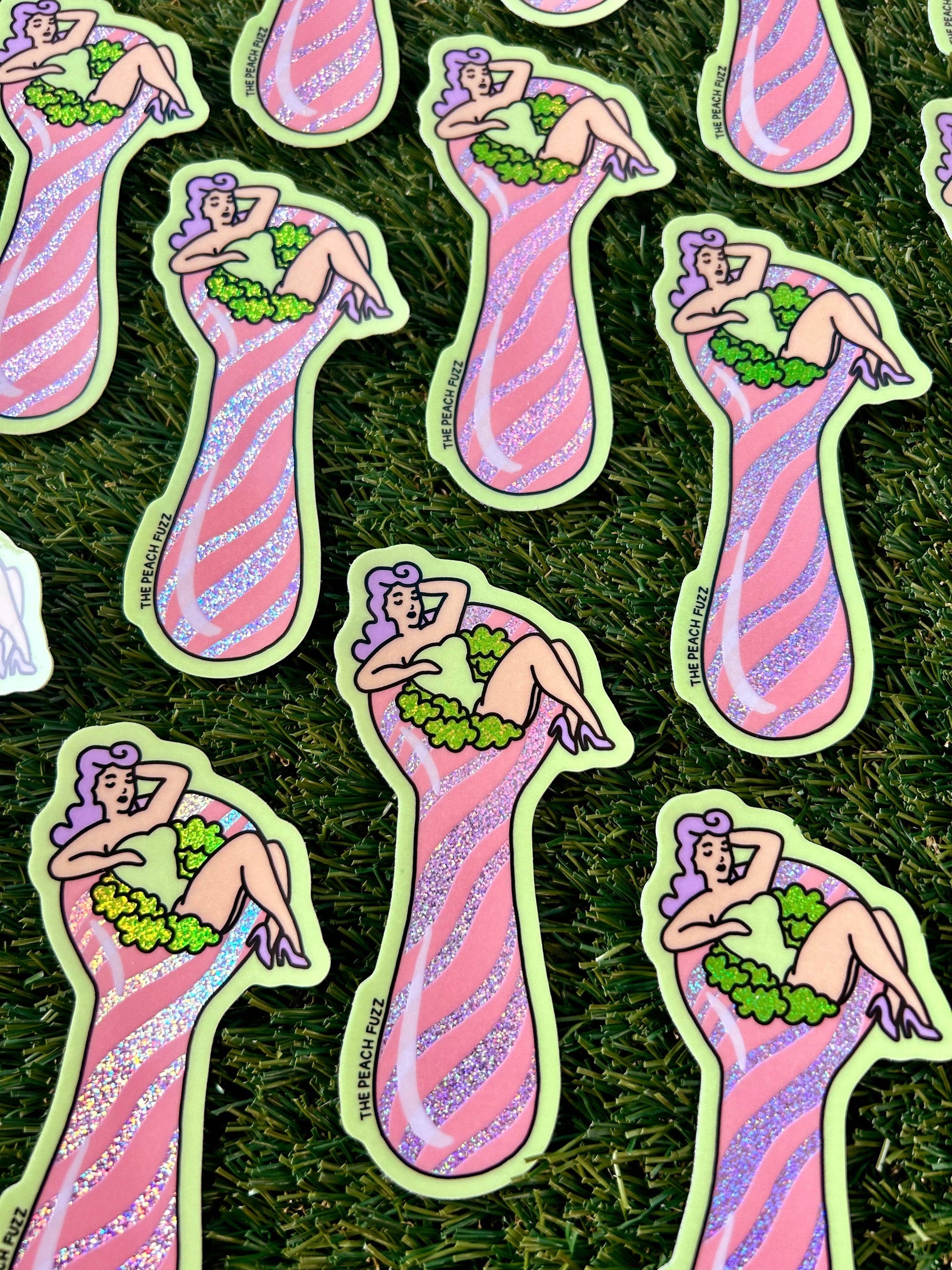 The Peach Fuzz Total Smoke Show Glitter Sticker (In Store Only)