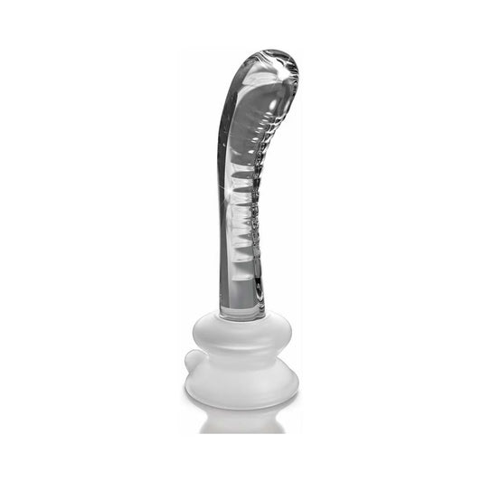 Icicles No. 88 Curved Glass G-Spot Massager With Suction Cup Clear