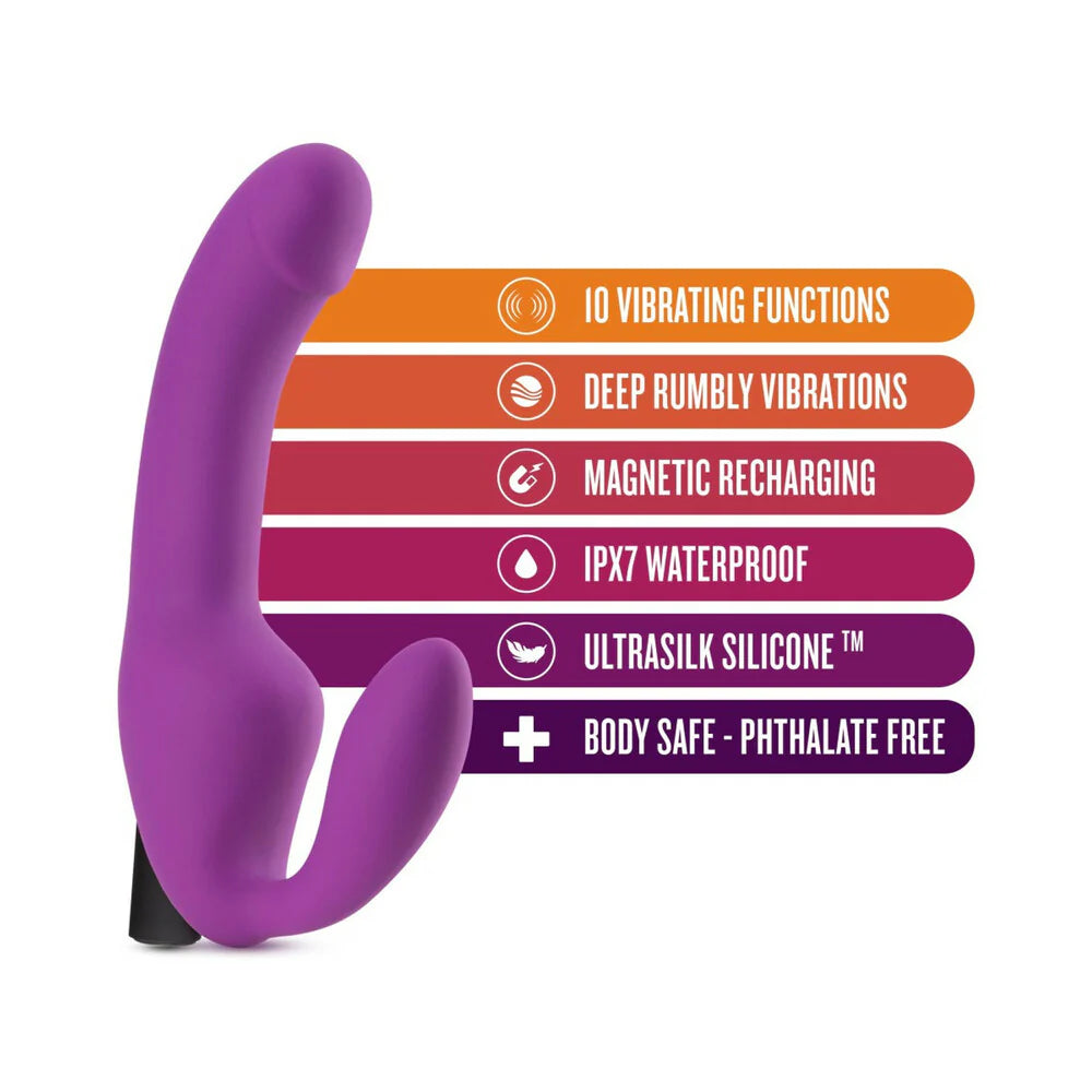 Blush Temptasia Cyrus 8.5 in. Silicone Strapless Strap-On Dildo with Bullet Vibrator