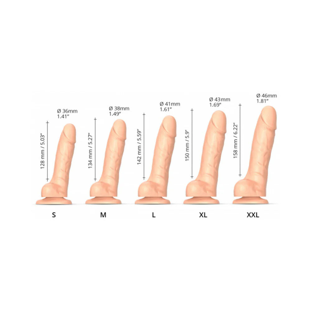 Strap-On-Me Realistic Collection Sliding Skin Dual-Density Silicone Dildo Vanilla