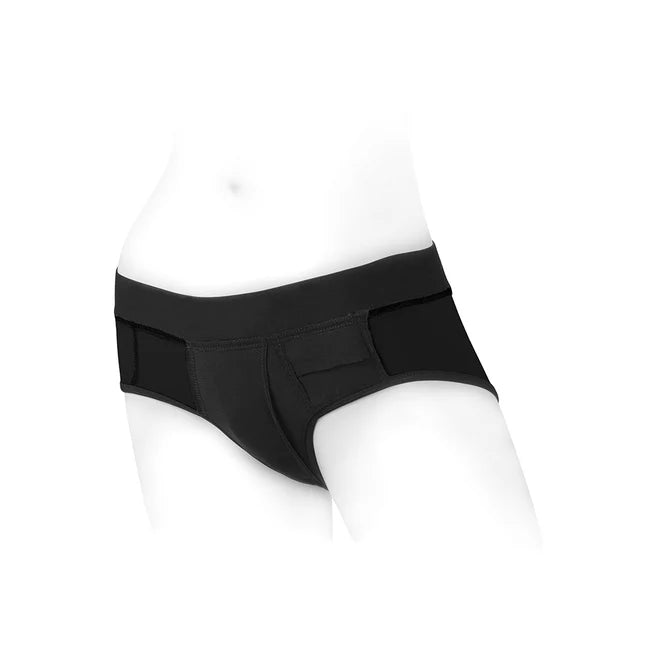 SpareParts Tomboi Nylon Briefs Harness Black