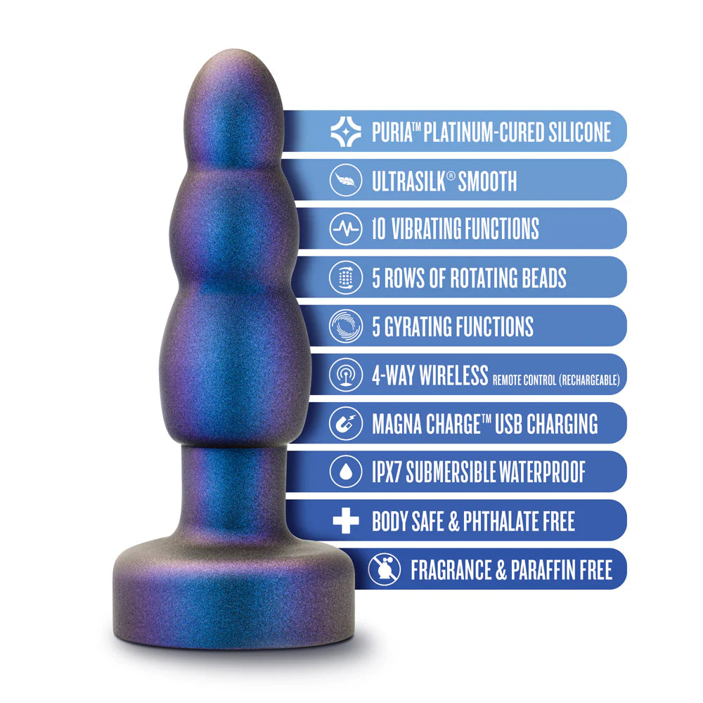 Anal Adventures Matrix Kinetik Plug with Remote Space Age Blue