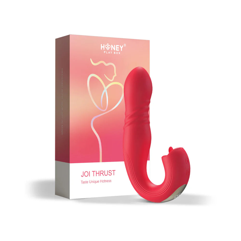 Honey Play Box Joi Thrust App Controlled Thrusting G-spot Vibrator & Tongue Clit Licker