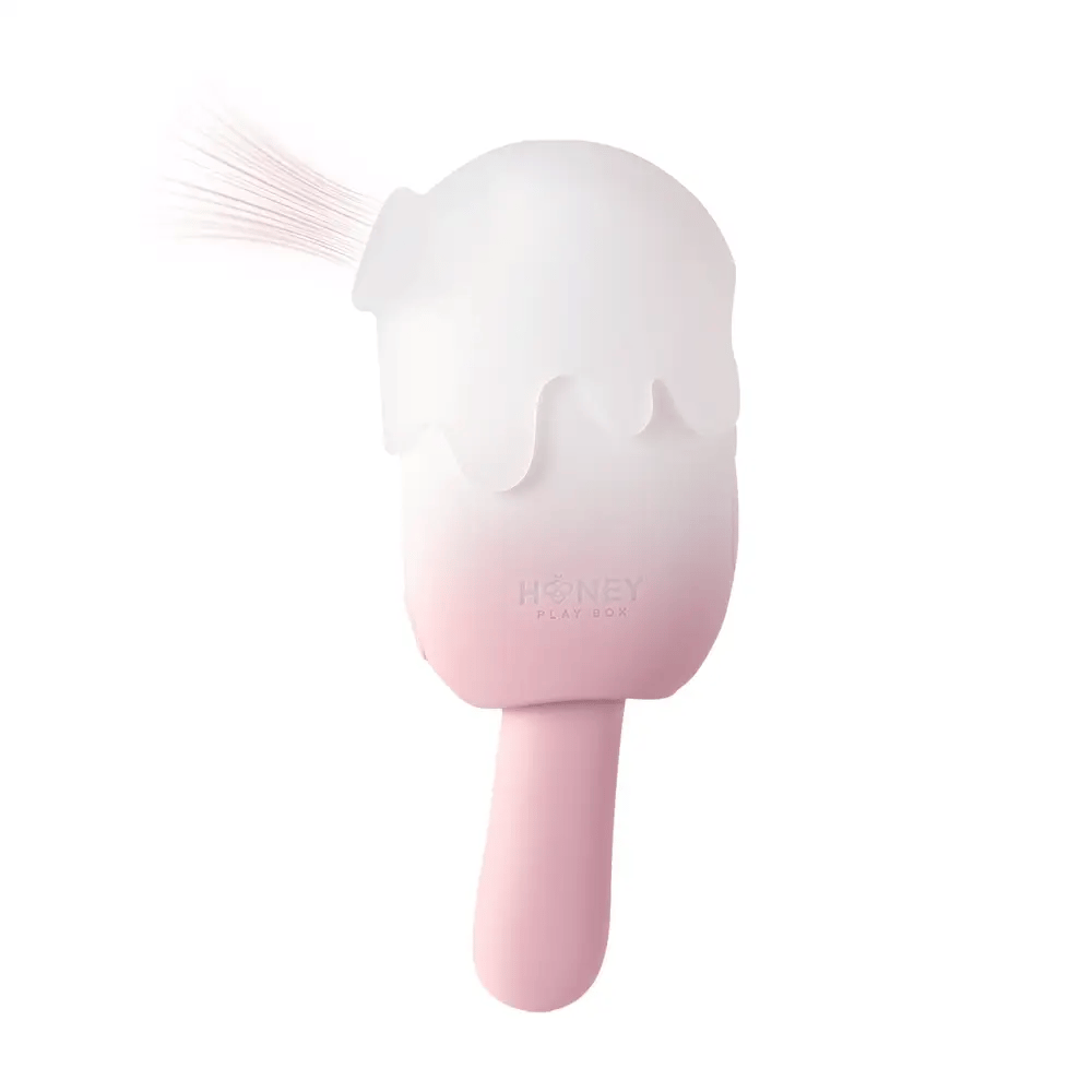 Bite Me Sucking Tapping and Vibrating Silicone Rechargeable Cream Pop Stimulator