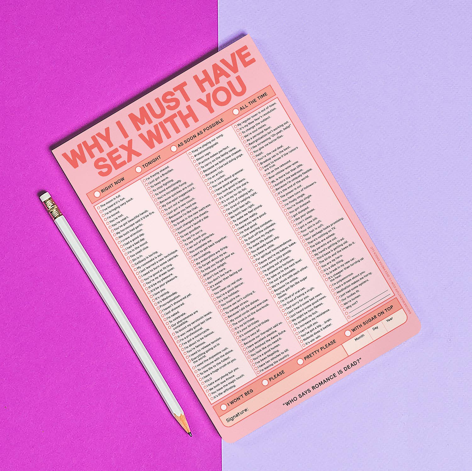 Why I Must Have Sex With You Pad (Pastel Version)