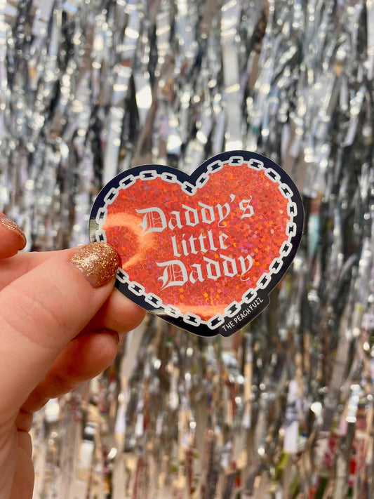 The Peach Fuzz Daddy's Little Daddy Glitter Sticker (In Store Only)