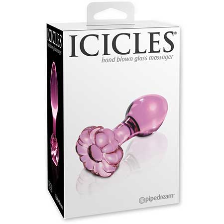 Pipedream Icicles No. 48 Glass 3.5 in. Anal Plug With Flower Base Pink Kiss & Ride ATL Pipedream Icicles No. 48 Glass 3.5 in. Anal Plug With Flower Base Pink Kiss & Ride ATL