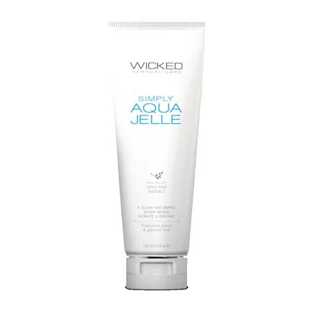 Wicked Simply Aqua Jelle Water Based Lubricant 4 oz.