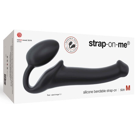 Strap-On-Me Semi-Realistic Bendable Silicone Strap-On Black