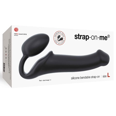 Strap-On-Me Semi-Realistic Bendable Silicone Strap-On Black