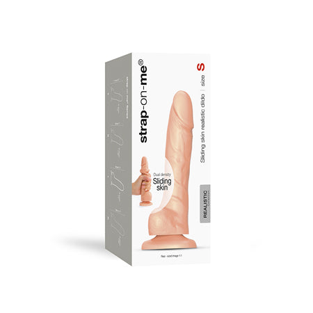 Strap-On-Me Realistic Collection Sliding Skin Dual-Density Silicone Dildo Vanilla