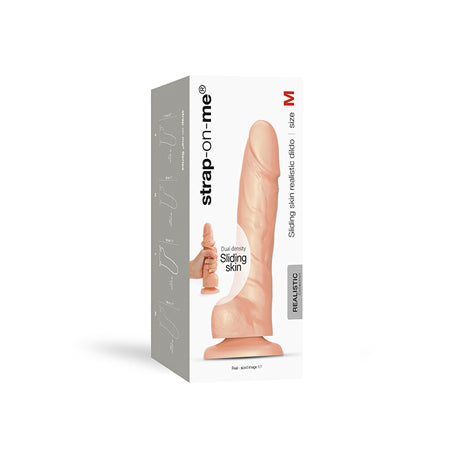 Strap-On-Me Realistic Collection Sliding Skin Dual-Density Silicone Dildo Vanilla