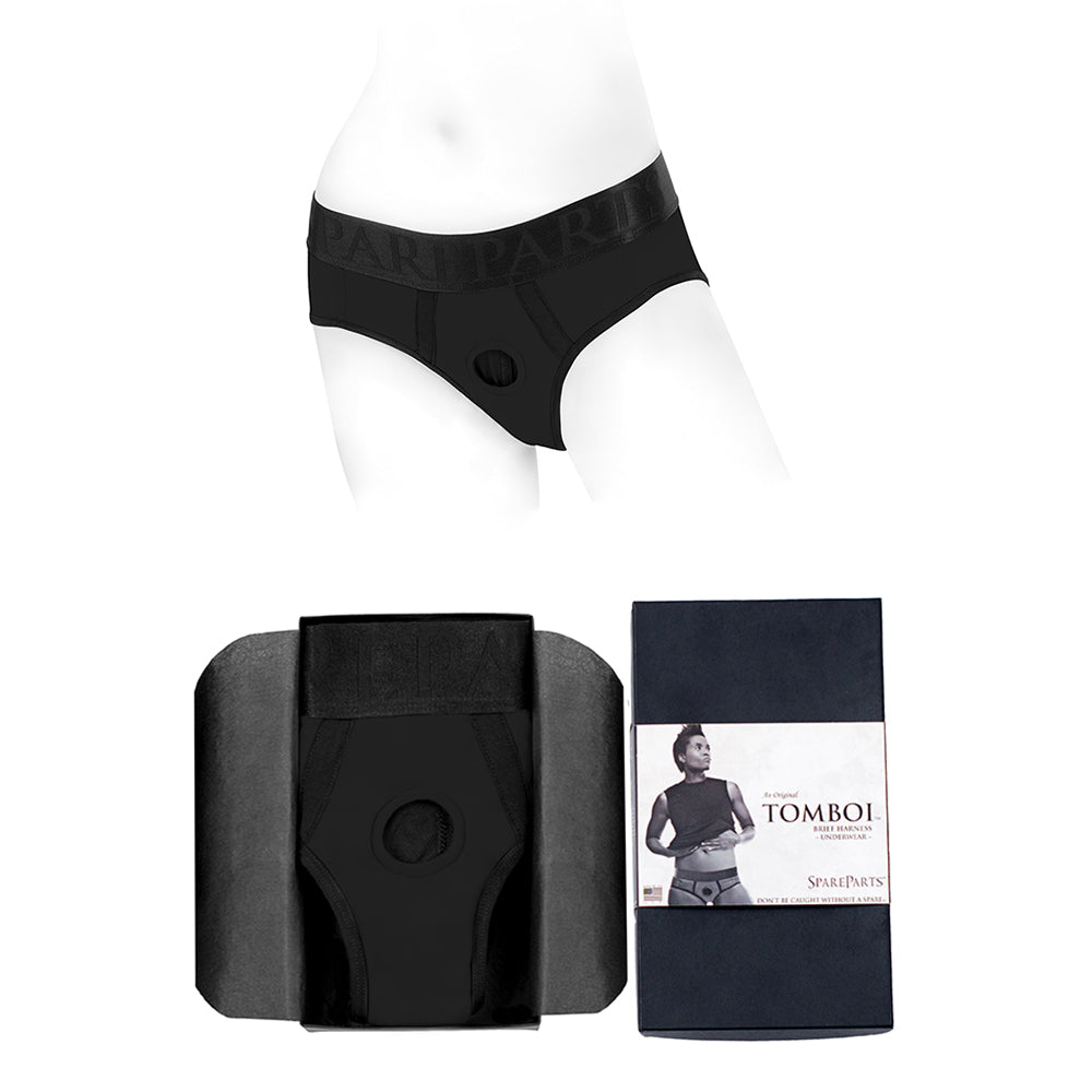 SpareParts Tomboi Nylon Briefs Harness Black