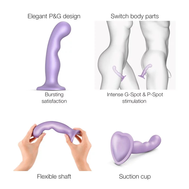 Strap-On-Me Hybrid Collection Silicone Dildo Plug P&G Metallic Lilac