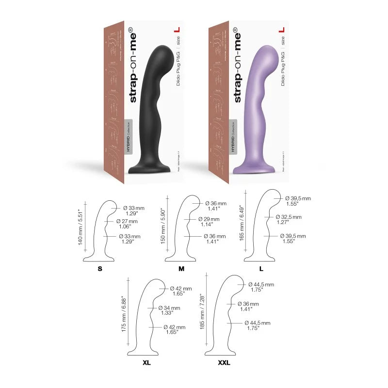 Strap-On-Me Hybrid Collection Silicone Dildo Plug P&G Metallic Lilac