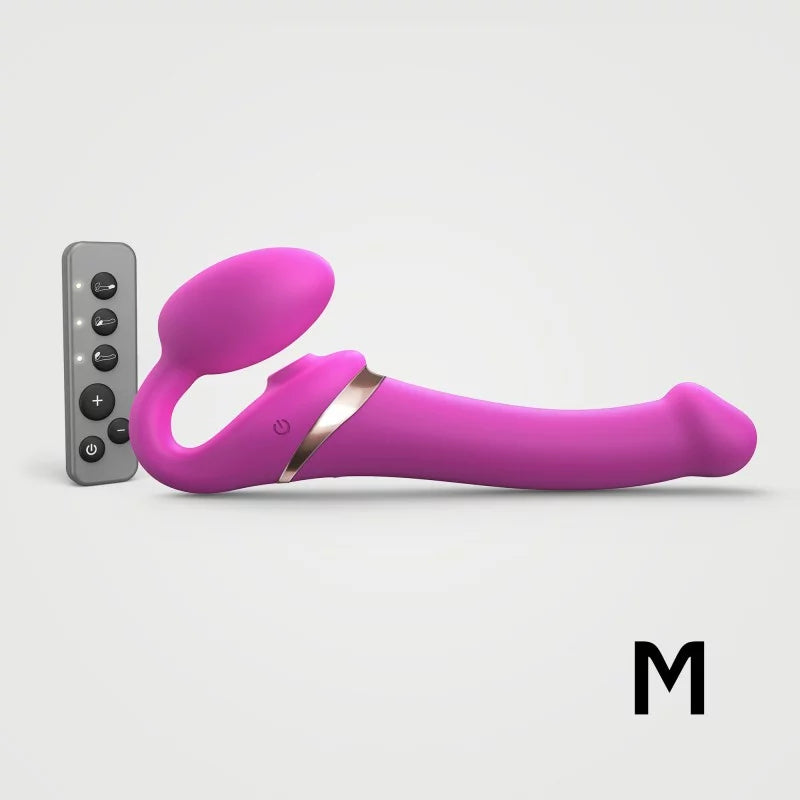 Strap-On-Me Rechargeable Remote-Controlled Multi Orgasm Bendable Strap-On Fuchsia