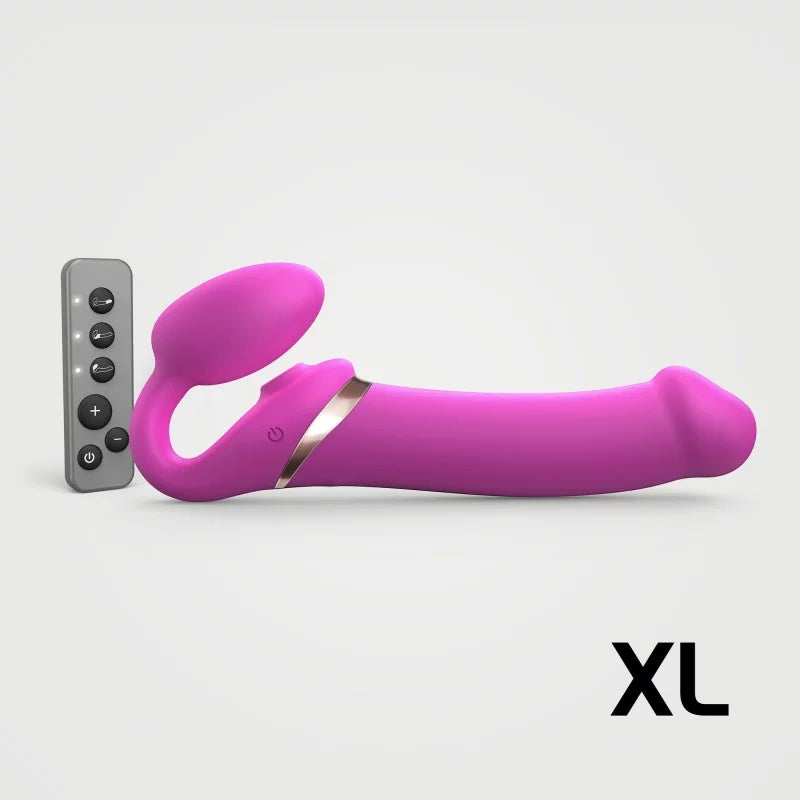 Strap-On-Me Rechargeable Remote-Controlled Multi Orgasm Bendable Strap-On Fuchsia