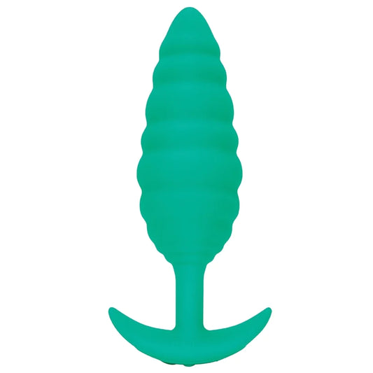 b-Vibe Twist Rechargeable Vibrating Silicone Textured Anal Plug Green (Meduim)